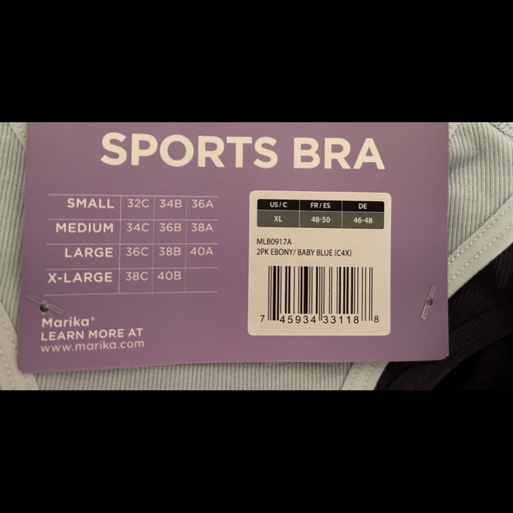 Marika Sports Bra 2 pack Removable Cup Pads - Picture 5 of 5